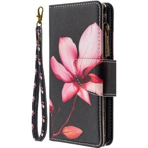 For Samsung Galaxy Note20 Ultra 5G Colored Drawing Pattern Zipper Horizontal Flip Leather Case with Holder & Card Slots & Wallet(Lotus)