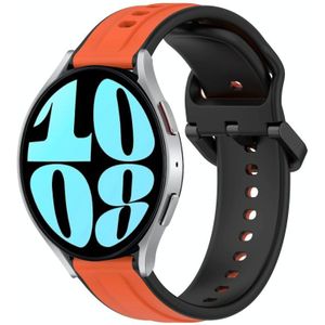 Voor Samsung Galaxy Watch 6 40 mm 20 mm bolle lus tweekleurige siliconen horlogeband (oranje + zwart)