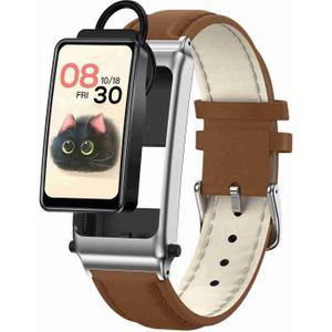 K80 1 57 inch lederen band IP67 oortelefoon afneembaar smartwatch ondersteuning Bluetooth-oproep