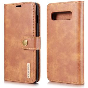DG.MING Crazy Horse Texture Flip Detachable Magnetic Leather Case for Galaxy S10  with Holder & Card Slots & Wallet (Brown)