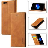 LC.IMEEKE Strong Magnetism Ultra-thin Horizontal Flip Shockproof Matte TPU + PU Leather Case with Holder & Card Slots & Wallet For iPhone 6 / 6s(Brown)
