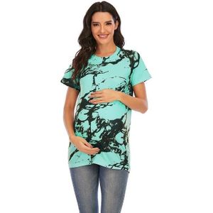 Zwangerschapsslijtage met gedrukte ronde hals Korte mouw T-shirt (kleur: groen Maat: S)