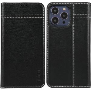 Voor iPhone 13 Pro Max GEBEI Top-grain horizontaal flip lederen telefoonhoesje