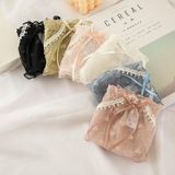 6 PCS Mid-waist Pure Cotton Crotch Sexy Thin Breathable Mesh-less Women Panties (Color:Matcha Green Size:L)