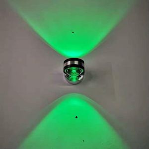 LED Up And Down Light Wall Light Double-Sided Crystal Aluminum Lights Upper Outlet  Power:6W(Green Light)