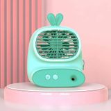 CS1319 Desktop Kleine Hydraterende Spray Cartoon Ventilator Oplaadbare Stille Bevochtigende Ventilator (Bunny Green)