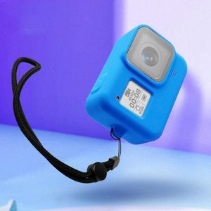 Silicone Protective Case Cover with Wrist Strap for GoPro HERO8 Black(Blue)