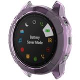 For Garmin Fenix 6X / 6X Pro Smart Watch Half Coverage TPU Protective Case(Transparent Purple)