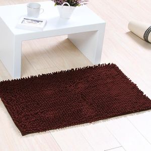 Chenille Non Slip Shaggy Soft Water Absorption Bedroom Bathroom kitchen Carpet Mat  Size:40 x 120cm(Coffee)