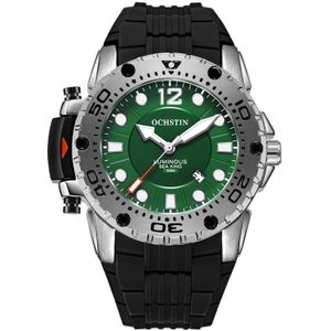 OCHSTIN 6124  Night Light Waterproof Men Watch Outdoor Sports Quartz Watch Silicone Watch(Green)
