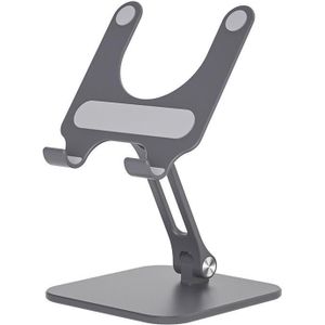 Tablet PC Telefoon Desktop Stand Lift Opvouwbaar Aluminium Dubbele Staaf Ondersteuning Frame (Space Grey)