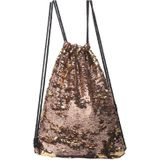 Mermaid Glittering Sequin Drawstring Sports Backpack Shoulder Bag(Champagne Gold)