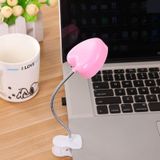 Mini Love Heart Clip LED Book Light Lamps Reading Book Desk Lamp Keyboard Light Eyes-Protect Energy Save Night Lights(Pink)
