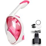 COPOZZ Snorkeling Mask Full Dry Snorkel Swimming Equipment  Size: L(White Pink)