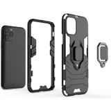 Panther PC + TPU Schokbestendige beschermhoes met magnetische ringhouder voor iPhone 11 Pro(Zwart)