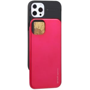 Goofspery Sky Dia Bumper TPU + PC Sliding Back Cover Beschermend Case met kaartsleuf voor iPhone 13 Pro (Rose Red)