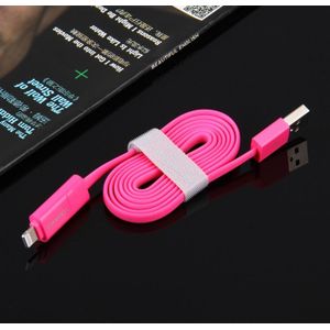 HAWEEL 2 in 1 Micro USB & 8 Pin to USB Data Sync Charge Cable  For iPhone  Galaxy  Huawei  Xiaomi  LG  HTC and other smart phones  Length: 1m(Magenta)