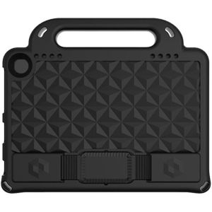 For Amazon Kindle Fire HD8 2016/2018 Diamond Series EVA Anti-Fall Shockproof Sleeve Protective Shell Case with Holder & Strap(Black)