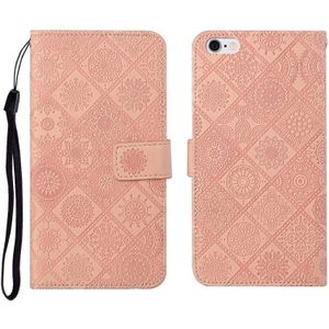 Ethnic Style Embossed Pattern Horizontal Flip Leather Case with Holder & Card Slots & Wallet & Lanyard For iPhone 6(Pink)