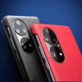 Voor Huawei P50 QIALINO Lederen Zijruit View Smart Phone Case (Zwart)