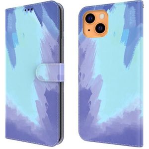 Aquarel Pattern Horizontale Flip Lederen Case met Houder & Card Slot & Portemonnee voor iPhone 13 (Winter Sneeuw)