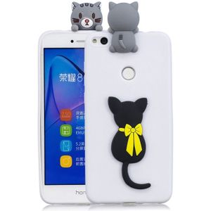 For Huawei P8 Lite 2017 3D Cartoon Pattern Shockproof TPU Protective Case(Little Black Cat)