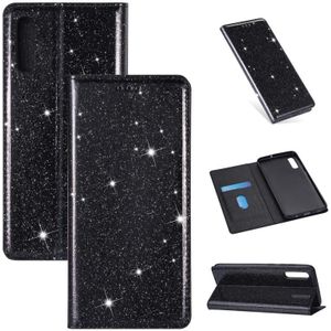 For Samsung Galaxy A70 Ultrathin Glitter Magnetic Horizontal Flip Leather Case with Holder & Card Slots(Black)
