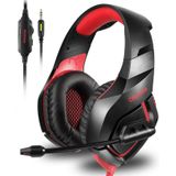 ONIKUMA K1-B Deep Bass Noise Canceling Camouflage Gaming Headphone with Microphone(Black Red)