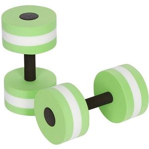 1 Pair Water Floating Dumbbell EVA Foam Swimming Pool Exercise Adjustable Dumbbell(Green White)