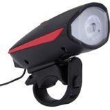 125 / 250LM 3 Modes USB Rechargeable LED Bright Light with Horn & Handlebar Mount(Red)