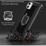 For iPhone 12 5.4 inch Carbon Fiber Protective Case with 360 Degree Rotating Ring Holder(Black)