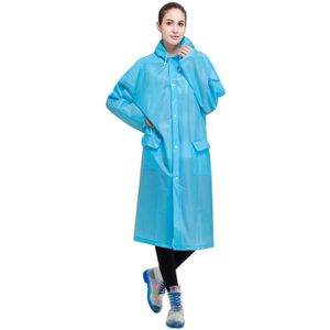 Fashion Adult Lightweight EVA Transparent Frosted Raincoat Big Hat With Pocket Size: XL(Blue)