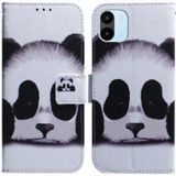 Voor Xiaomi Redmi A1 Gekleurde tekening Horizontale Flip lederen telefoonhoes (Panda)
