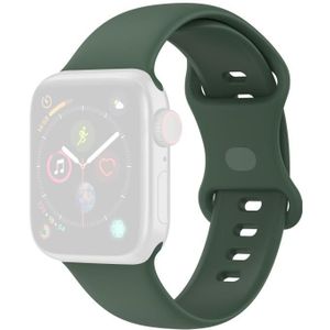 Silicone Replacement Watchbands  Size: Large Size For Apple Watch Series 6 & SE & 5 & 4 44mm / 3 & 2 & 1 42mm(Dark Green)