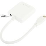 22cm Full HD 1080P Micro HDMI Male to VGA Female Video Adapter Cable with Audio Cable(White)