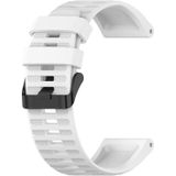 Voor Garmin Fenix 5 Plus 22mm Horizontale Textuur Siliconen Horlogeband met Removal Tool (Wit)
