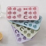 Creative DIY Home Ice Cream Mold Ice Lattice Penguin Shape Homemade Ice Cubes with Lid Ice Box(Purple)