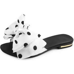 Zomer dames wilde woord slippers Bow antislip strand schoenen  grootte: 39 (wit)