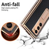 For Samsung Galaxy Z Fold2 5G Electroplated Armor Cross Texture Phone Case(Black)