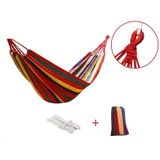 Dikke Canvas Hangmat Veld Rollover Preventie Outdoor Hangmat Swing 260x150 No Stick (Blauwe Strepen)