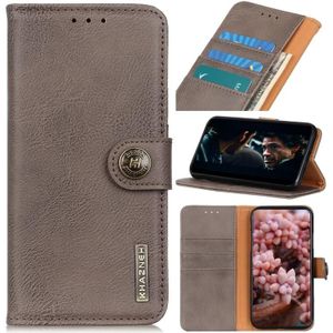 For Samsung Galaxy A02s KHAZNEH Cowhide Texture Horizontal Flip Leather Case with Holder & Card Slots & Wallet(Khaki)