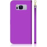 For Galaxy S8 Imitated Mirror Surface Horizontal Flip Leather Case with Holder & Card Slots & Wallet & Lanyard(Purple)