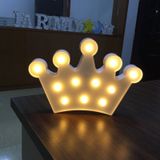 Creative Crown Shape Warm White LED Decoration Light  2 x AA Batteries Powered Party Festival Table Wedding Lamp Night Light (White)