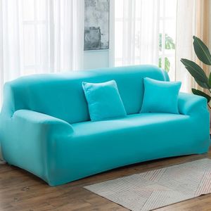 Four Seasons Solid Color Elastic Full Coverage Non-slip Sofa Cover(Sky Blue)