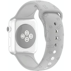 Hondenpoot embossing siliconen horlogeband voor Apple Watch Series 7 41mm / 6 & SE & 5 & 4 40mm / 3 & 2 & 1 38mm