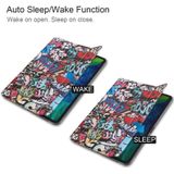For iPad Pro 11 inch 2020 Custer Painted PU Leather Case with Sleep / Wake-up Function & 3-Fold Holder(Graffiti)