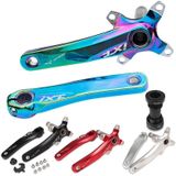 JIANKUN IXF Mountain Bike Hollow Crank Modified Single-plate Left and Right Cranks Crankshaft Bottom Axle  Style:Left and Right Crank+Bottom Bracket(Blue)