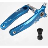 JIANKUN IXF Mountain Bike Hollow Crank Modified Single-plate Left and Right Cranks Crankshaft Bottom Axle  Style:Left and Right Crank+Bottom Bracket(Blue)