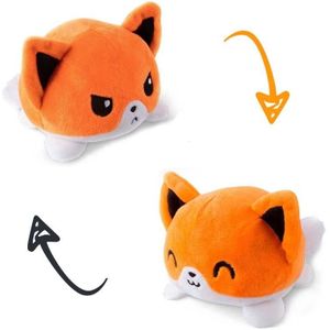 15cm Flipped Doll Double-Sided Expression Flipped Animal Cartoon Doll Pluche Speelgoed (Orange Puppy )