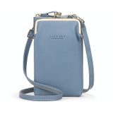 H2105 Multifunctional Plain Weave Mini Mobile Phone Bag Messenger Shoulder Bag(Light Blue)